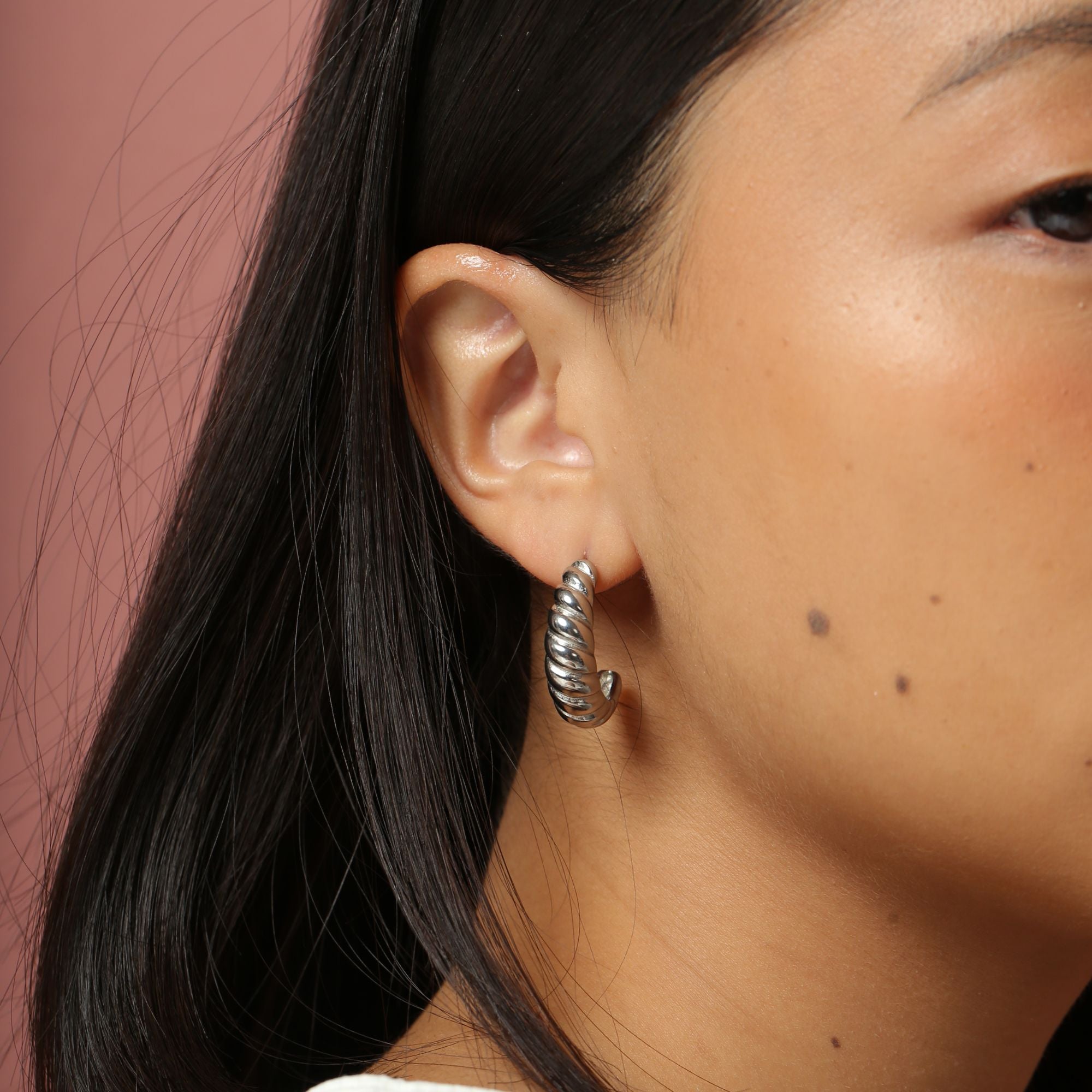 Silver Athena Hoops