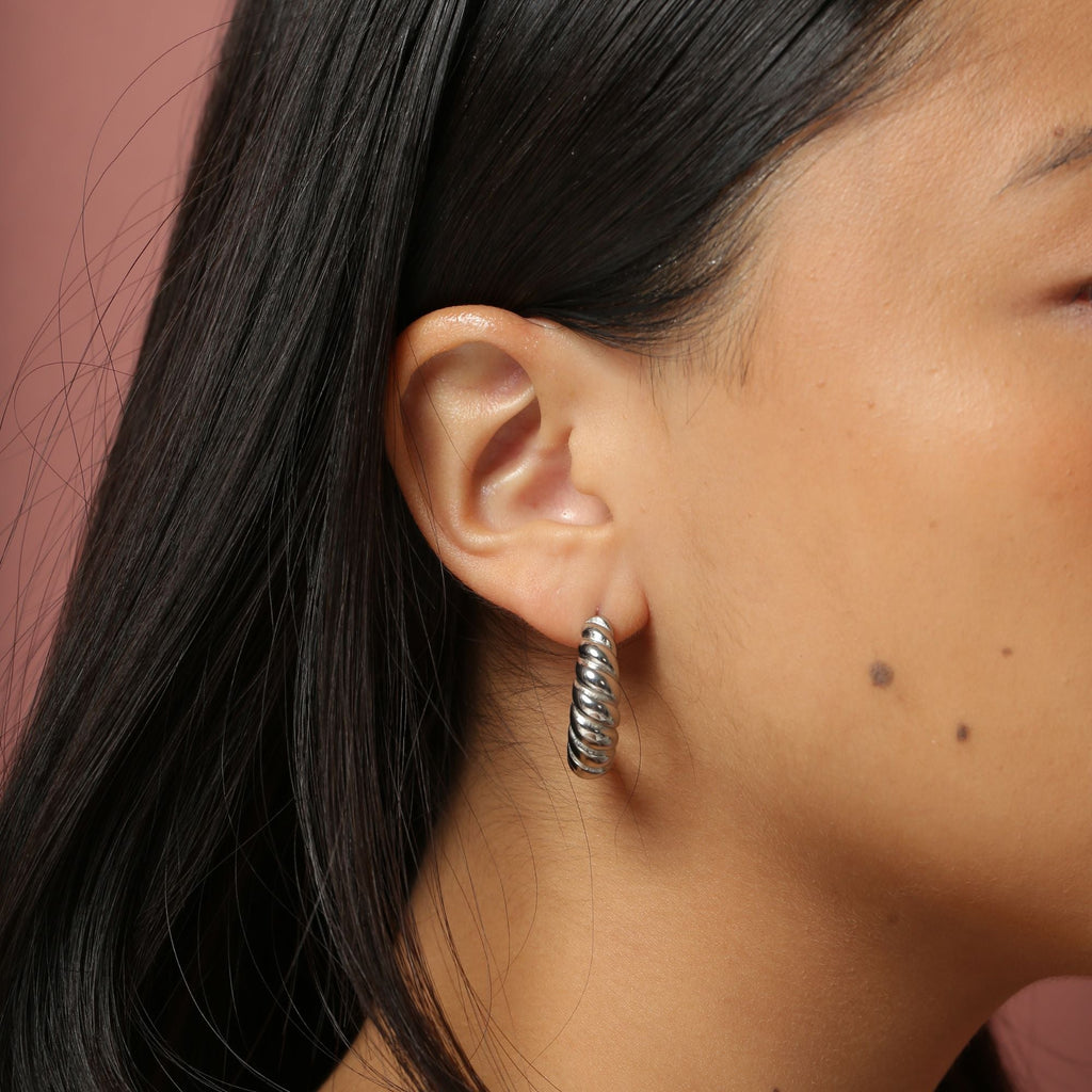 Silver Athena Hoops