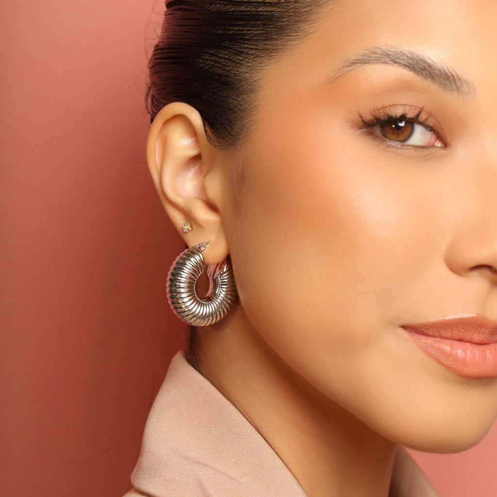 Silver Lia Hoops