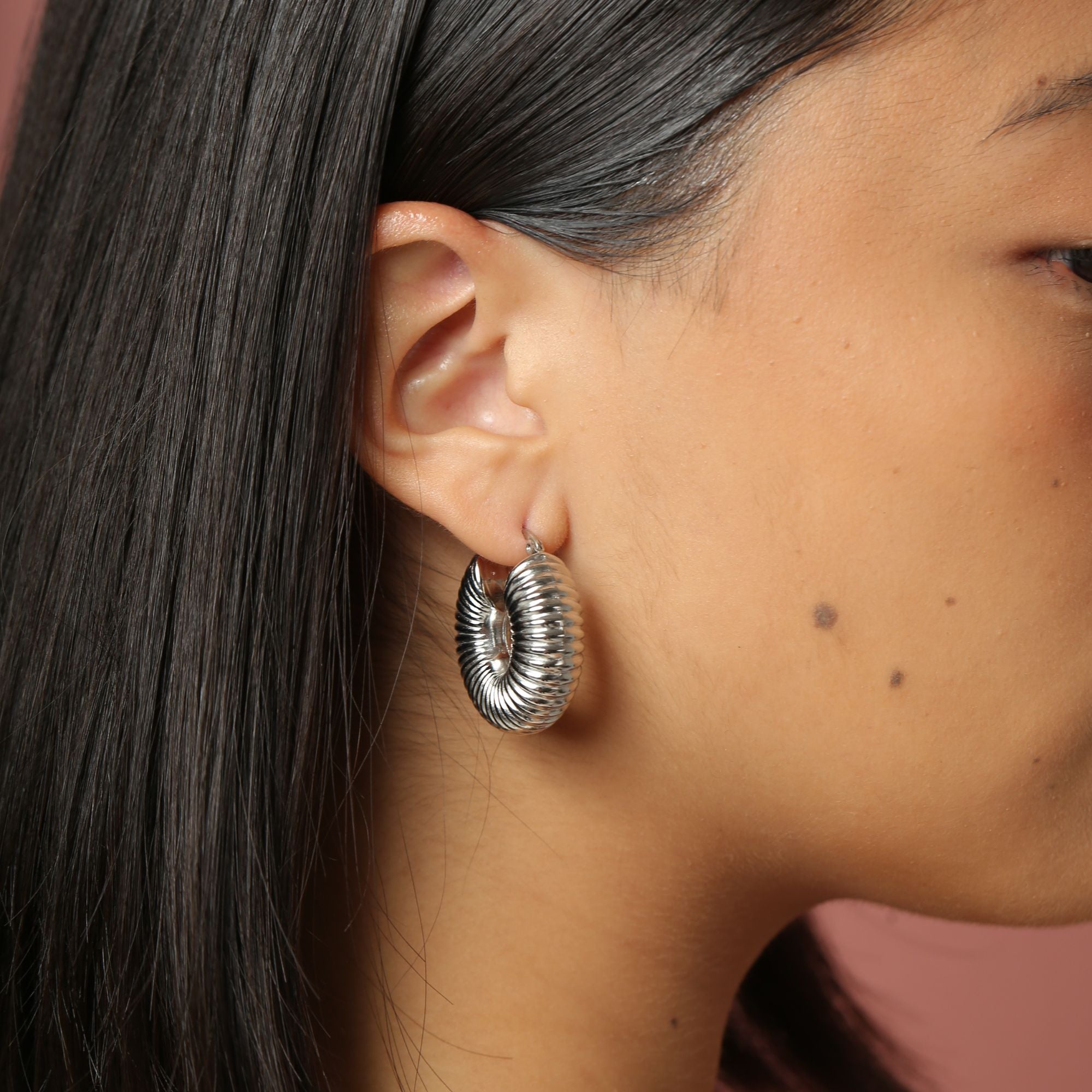Silver Lia Hoops