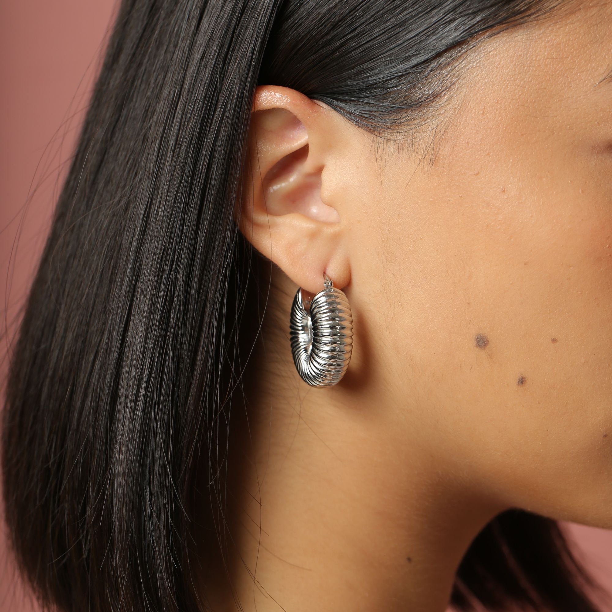Silver Lia Hoops